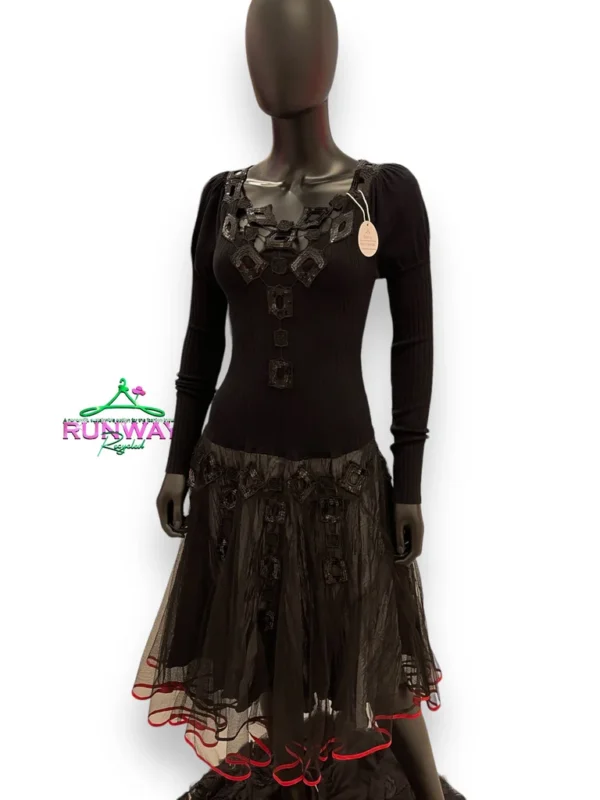Black Gown Styled with Red