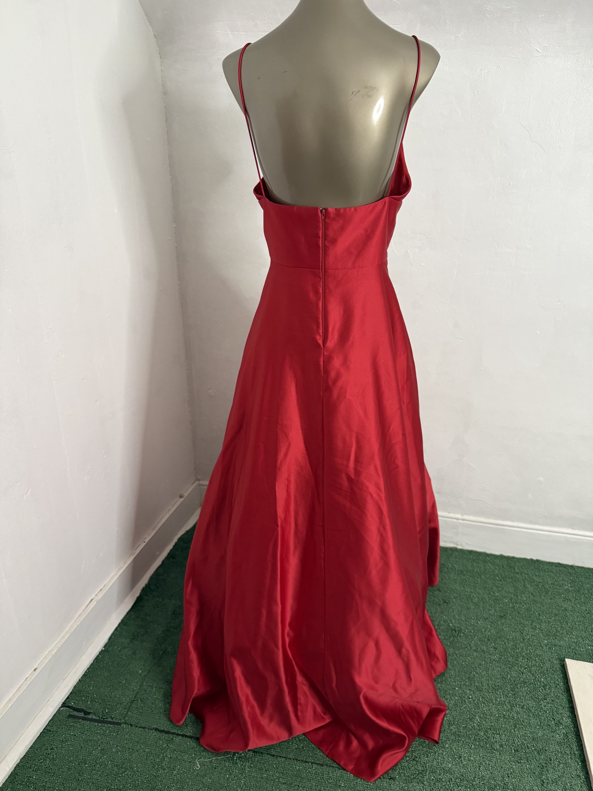Betsey & Adams Red Gown Showing Backless